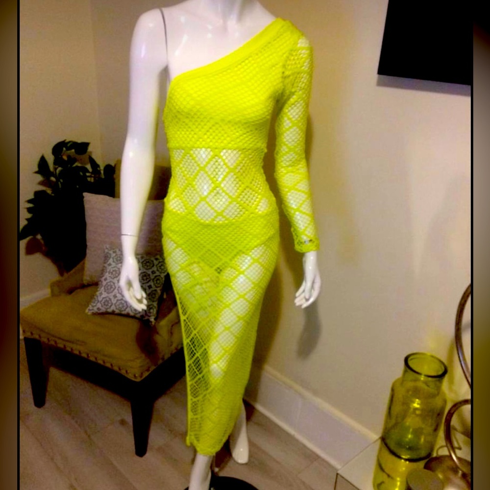 Green neon Beach dress